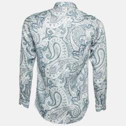 Etro White Paisley Print Cotton Full Sleeve Shirt S