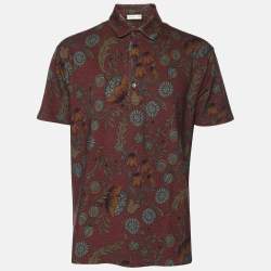 Etro Muticolor Floral Print Cotton Polo T-shirt M