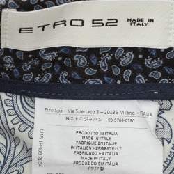 Etro Blue Paisley Print Cotton Trouser XL