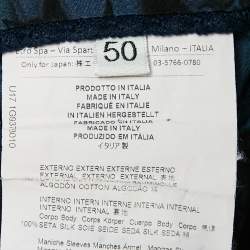 Pre Owned Etro Navy Blue Patterned Cotton Double Breasted Jacket L