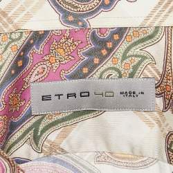 Pre Owned Etro Multicolor Paisley Print Button Front Shirt M