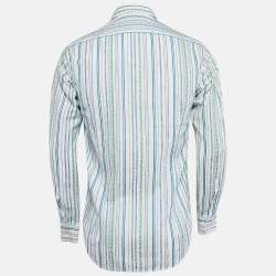 Etro Multicolor Stripe Print Button Front Shirt S