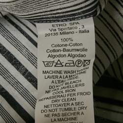 Etro White Stripe Cotton Button Front Shirt M