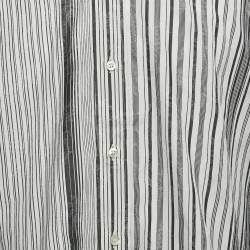 Etro White Stripe Cotton Button Front Shirt M