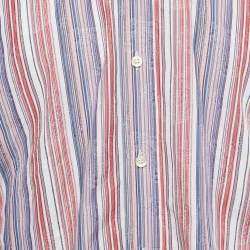 Etro Multicolor Cotton Jacquard Button Front Shirt M