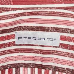 Etro Multicolor Stripe Jacquard Cotton Button Front Shirt M