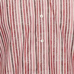 Etro Multicolor Stripe Jacquard Cotton Button Front Shirt M