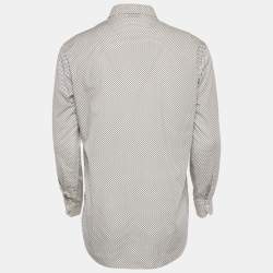 Etro White  Paisley Print Cotton Button Front Shirt L