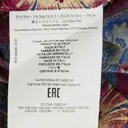 Etro Multicolor Printed Viscose Button Front Shirt L