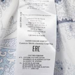 مملوكة مسبقًا Etro White/Blue Paisley Print Cotton Full Sleeve Shirt L