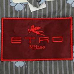 Etro Dark Grey Wool Single Breasted Blazer & Straight Leg Pant Set L