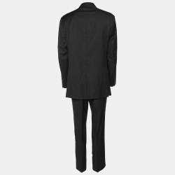Etro Dark Grey Wool Single Breasted Blazer & Straight Leg Pant Set L