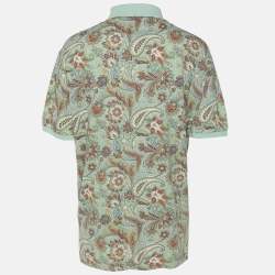 Pre Owned Etro Multicolor Paisley Printed Cotton Polo T-Shirt XXL