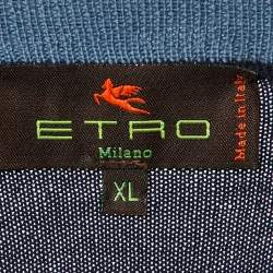 Pre Owned Etro Navy Blue Wool Knit Crew Neck Sweater XL
