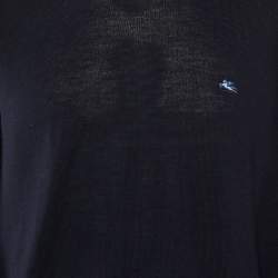 Pre Owned Etro Navy Blue Wool Knit Crew Neck Sweater XL