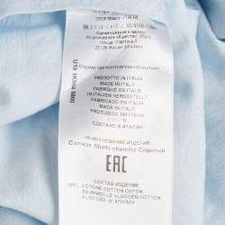 Pre Owned Etro Light Blue Paisley Jacquard Cotton Button Front Shirt XXL