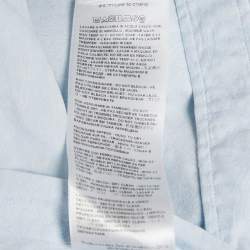 Pre Owned Etro Light Blue Paisley Jacquard Cotton Button Front Shirt XXL