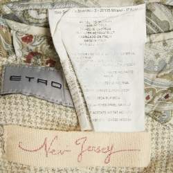 Pre Owned Etro Green Linen Blend New Jersey Blazer L