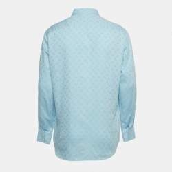 Pre Owned Etro Blue Paisley Jacquard Button Front Shirt XL