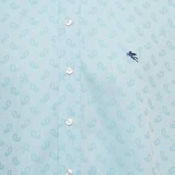 Pre Owned Etro Blue Paisley Jacquard Button Front Shirt XL