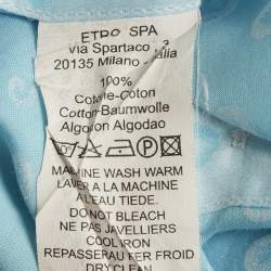 Pre Owned Etro Blue Paisley Jacquard Button Front Shirt XL