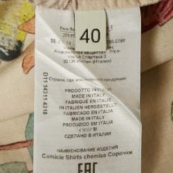 Pre Owned قميص إيترو قطن مطبوع بيج الحجم متوسط