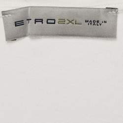 Pre Owned تي شيرت قطن إيتر بايزلي مطبوع بياقة دائرية أبيض مقاس ضخم جدًا