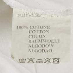 Pre Owned تي شيرت قطن إيتر بايزلي مطبوع بياقة دائرية أبيض مقاس ضخم جدًا