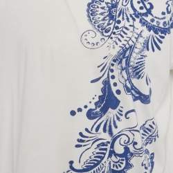 Pre Owned تي شيرت قطن إيتر بايزلي مطبوع بياقة دائرية أبيض مقاس ضخم جدًا