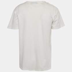 Pre Owned تي شيرت قطن إيتر بايزلي مطبوع بياقة دائرية أبيض مقاس ضخم جدًا