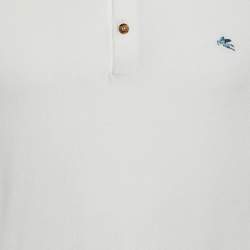 Pre Owned Etro White Cotton Knit Polo T-Shirt S