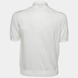 Pre Owned Etro White Cotton Knit Polo T-Shirt S