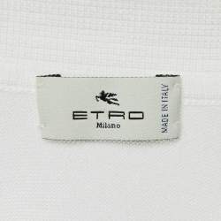 Pre Owned Etro White Cotton Knit Polo T-Shirt S