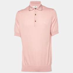 Pre Owned Etro Pink Cotton Knit Polo T-Shirt S