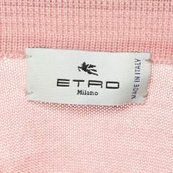 Pre Owned Etro Pink Cotton Knit Polo T-Shirt S