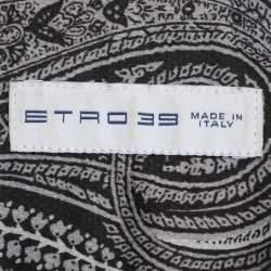 Pre Owned قميص ايــترو طباعة بيزلي رمادي قطن بأكمام طويلة مقاس وسط - ميديم