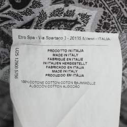 Pre Owned قميص ايــترو طباعة بيزلي رمادي قطن بأكمام طويلة مقاس وسط - ميديم