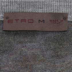 Pre Owned بلوفر إيترو مزيج صوف بنقشة بيزلي بنفسجي مقاس متوسط