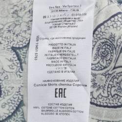 مملوكة مسبقًا قميص إيترو أزرق بنمط بيزلي قطن بأكمام طويلة الحجم متوسط