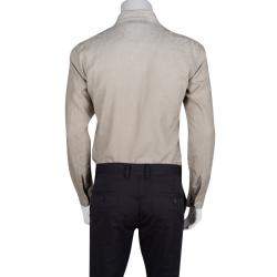 مملوكة مسبقًا قميص إيترو جاكار بيج أومبريه بأكمام طويلة أزرار أمامية L