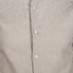 مملوكة مسبقًا قميص إيترو جاكار بيج أومبريه بأكمام طويلة أزرار أمامية L