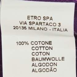 Pre Owned Etro Purple Striped Cotton Pin Tucked Luca Shirt XXL