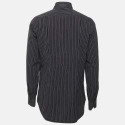 Pre Owned Etro Purple/Grey Cotton Stripe Long Sleeve Shirt S