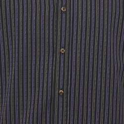 Pre Owned Etro Purple/Grey Cotton Stripe Long Sleeve Shirt S