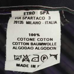 Pre Owned Etro Purple/Grey Cotton Stripe Long Sleeve Shirt S