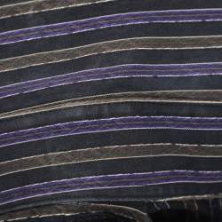 Pre Owned Etro Purple/Grey Cotton Stripe Long Sleeve Shirt S