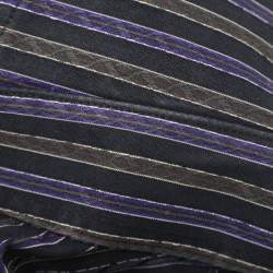 Pre Owned Etro Purple/Grey Cotton Stripe Long Sleeve Shirt S