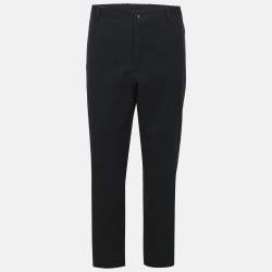 Etro Navy Blue Paisley Printed Jacquard Slim Fit Trousers 4XL