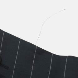 Pre Owned Etro Dark Grey Pin Stripe Wool Suit Sets 4XL