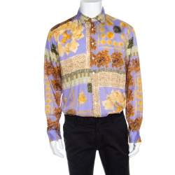 Pre Owned Etro Multicolor Pasta Print Long Sleeve Button Front Cotton Shirt XL
